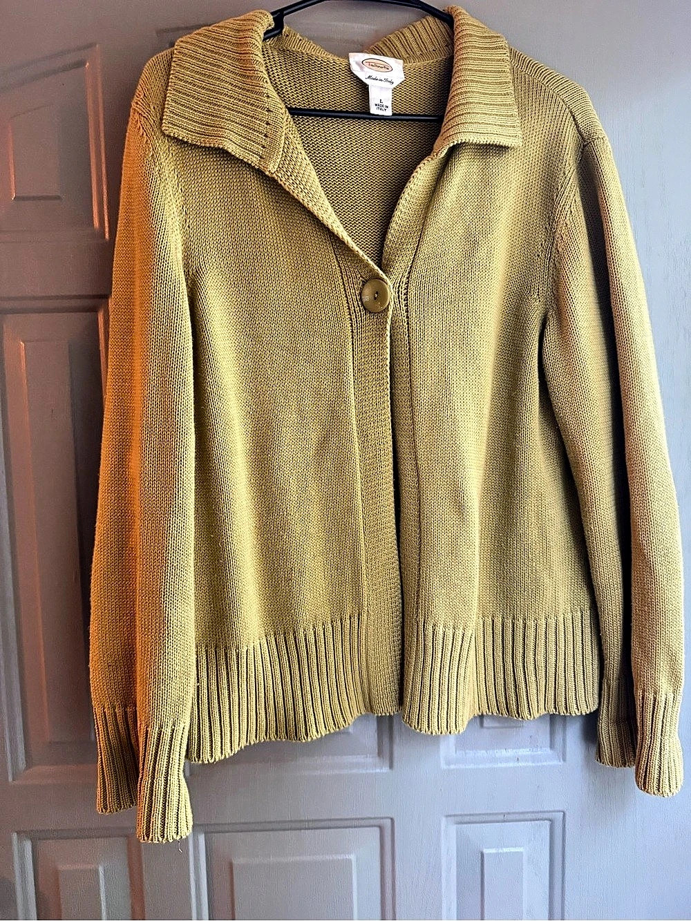 Talbots Knit Cardigan in Green Large Like New